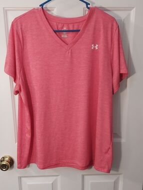 Under Armour Women's Pink V-Neck Performance Top